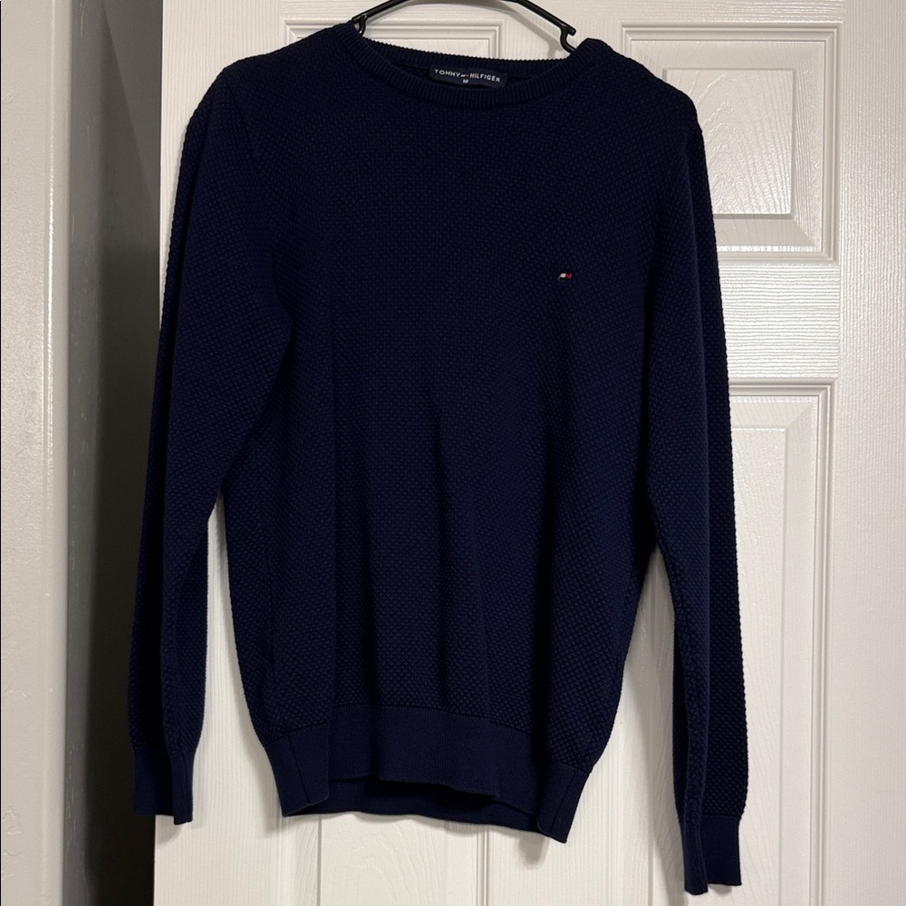 64.  Tommy Hilfiger Men's Navy Crewneck Sweater.